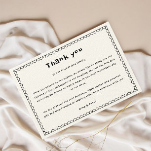 Hand-written Black & White Aesthetic Thank You Card