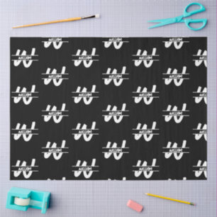 Hand Written Black & White Monogrammed Name Tissue Paper