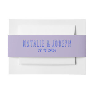 Hand-Written Colourful Bold Retro Unique Wedding Invitation Belly Band