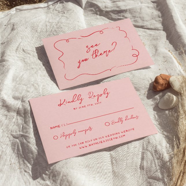 Hand-Written Colourful Bold Unique Modern Wedding RSVP Card (Creator Uploaded)