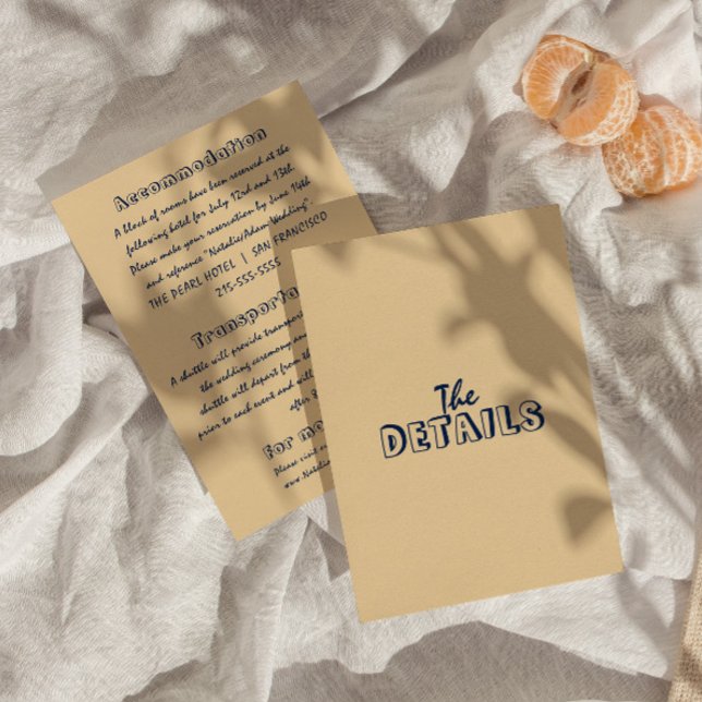 Hand-Written colourful Retro Modern Wedding Detail Enclosure Card (Creator Uploaded)