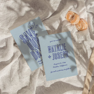 Hand Written Colourful Retro Unique Modern Wedding Save The Date