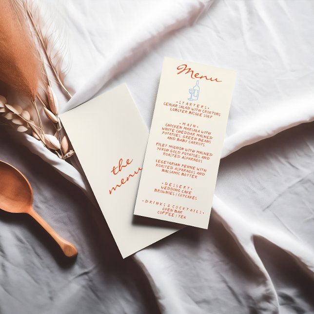 Hand Written Drawn Painted Quirky Unique Wedding Menu (Creator Uploaded)