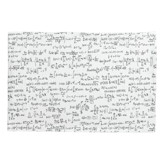 Hand Written Math Equations // Pillowcase (Back)