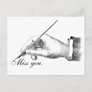 Hand Written Miss you. Postcard
