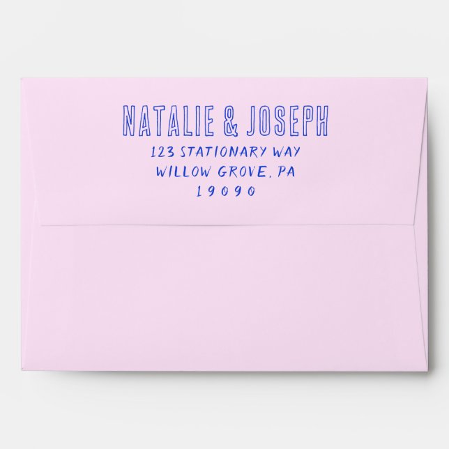 Hand-Written Retro Bright Fun Modern Bold Wedding Envelope (Back (Top Flap))