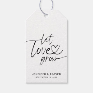 Hand Written Script Let Love Grow Wedding Favour Gift Tags