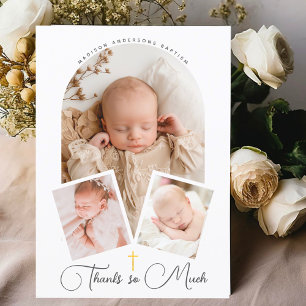Hand-Written Script Religious Baptism Thank You Postcard