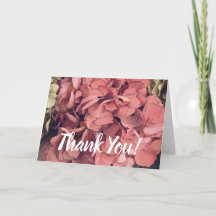 Hand Written Script Thank You Card Hydrangea Art