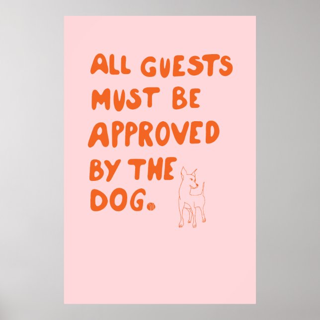 Hand-written typography with dog illustration poster (Front)