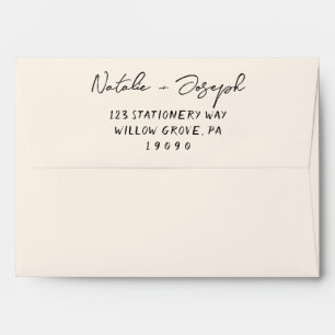 Hand Written Whimsical Retro Trendy Modern Wedding Envelope