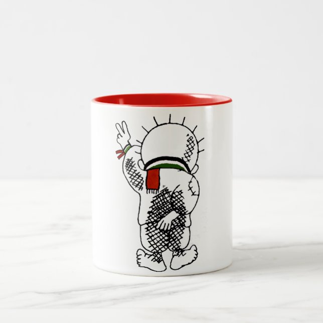 Handala (enfant palestinien) sur la tasse (Centre)