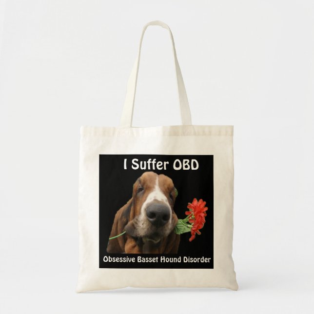 Handbag Basset Hound With Flowers (Front)