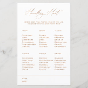 Handbag Hunt Elegant White Bridal Shower Game