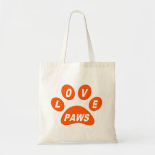 Handbag Love Paws on Orange
