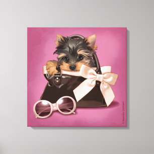 Handbag yorkie canvas print