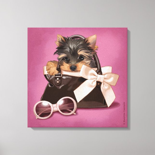 Handbag yorkie canvas print (Front)