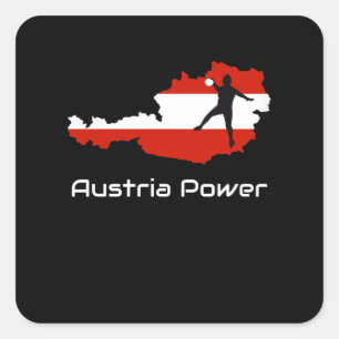 Handball -Austria Power Austria Shirt Square Sticker