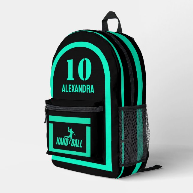 Handball Birthday Gift, Handball Player Girl,  Acc Printed Backpack (Back Corner Right)