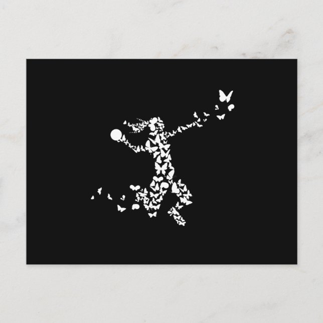 Handball Butterflies Handball Player Postcard (Front)