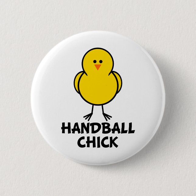 Handball Chick 2 Inch Round Button (Front)