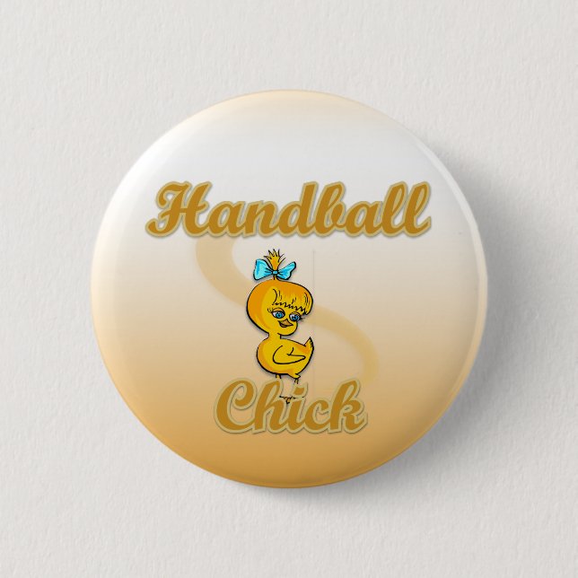 Handball Chick 2 Inch Round Button (Front)