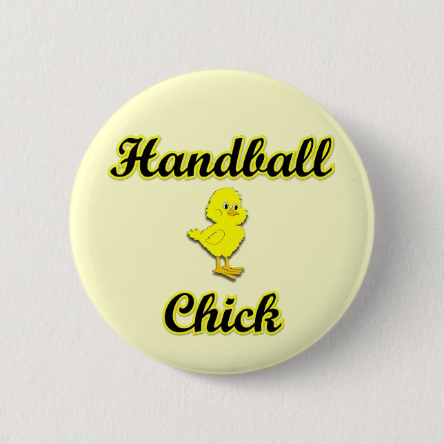 Handball Chick 2 Inch Round Button (Front)