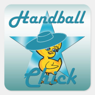 Handball Chick #7 Square Sticker