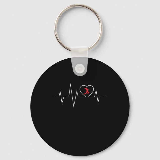 Handball EKG love and heart beat Keychain (Front)