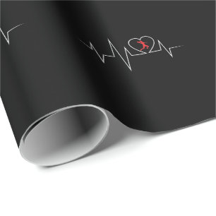 Handball EKG love and heart beat Wrapping Paper
