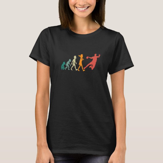 Handball Evolution  Handball Retro Players & Fans T-Shirt (Front)