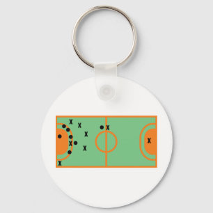 handball field with players icon keychain