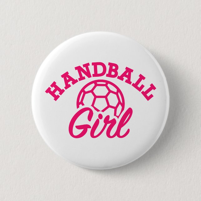 Handball girl 2 inch round button (Front)