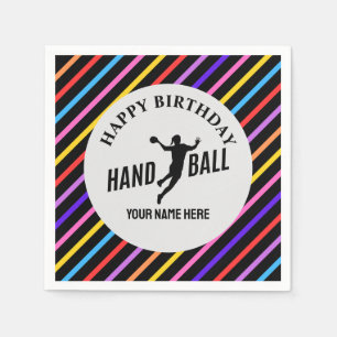 Handball Girl Birthday, Handball Player Gift Napkin