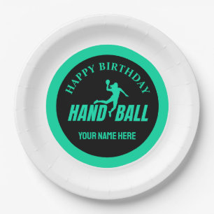Handball Girl Birthday, Handball Player Gift Paper Plate