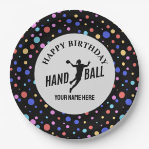 Handball Girl Birthday, Handball Player Gift Paper Plate