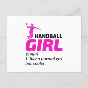 Handball Girl Handballer Funny Saying Postcard