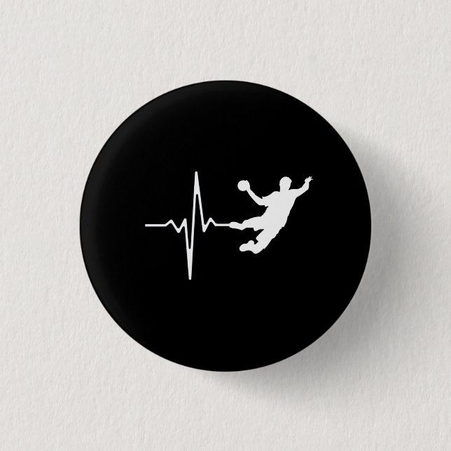 Handball - Handball Player Heartbeat 1 Inch Round Button (Front)