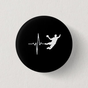 Handball - Handball Player Heartbeat 1 Inch Round Button
