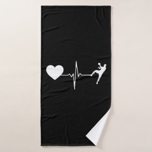 Handball Handball Player Heartbeat Bath Towel