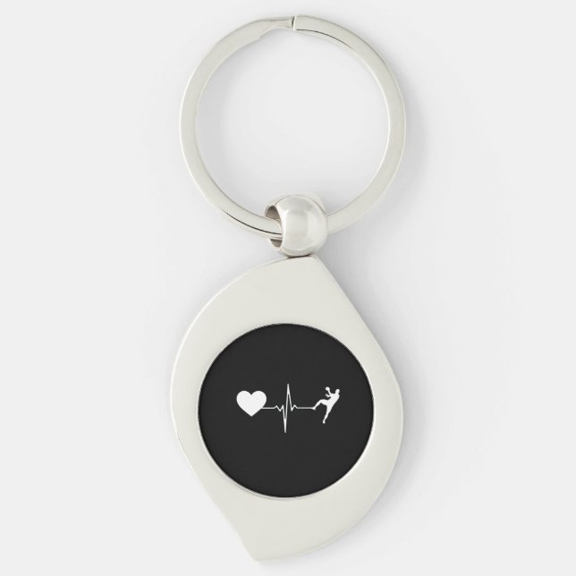 Handball Handball Player Heartbeat  Keychain (Front)