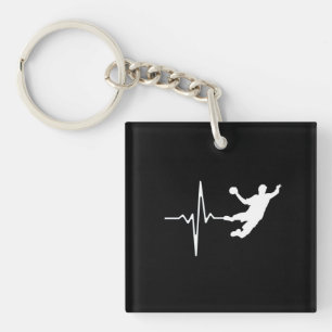 Handball - Handball Player Heartbeat Keychain