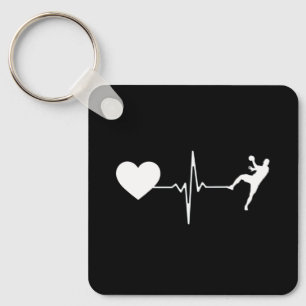 Handball Handball Player Heartbeat Keychain