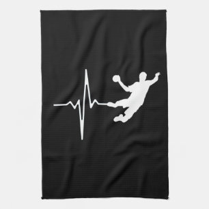 Handball - Handball Player Heartbeat Kitchen Towel