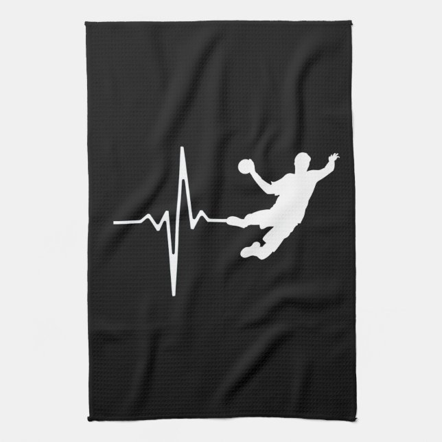 Handball - Handball Player Heartbeat Kitchen Towel (Vertical)