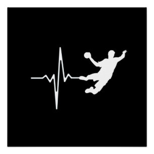 Handball - Handball Player Heartbeat Poster