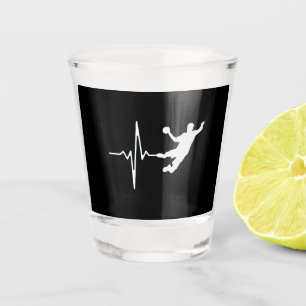 Handball - Handball Player Heartbeat Shot Glass