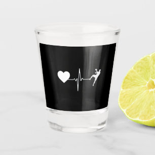 Handball Handball Player Heartbeat  Shot Glass