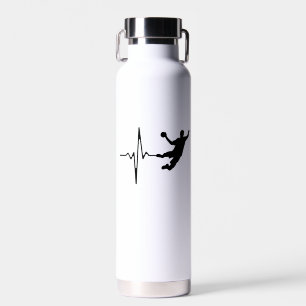 Handball - Handball Player Heartbeat Water Bottle