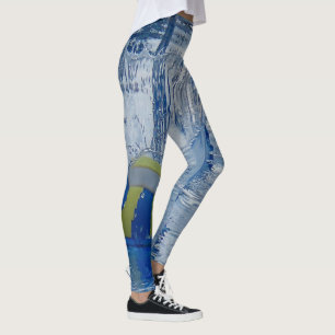 Handball just falling into the water Photography Leggings